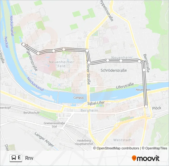 E Bus Line Map