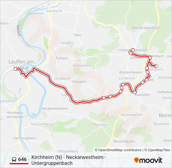 646 Bus Line Map