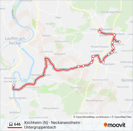 646 Bus Line Map