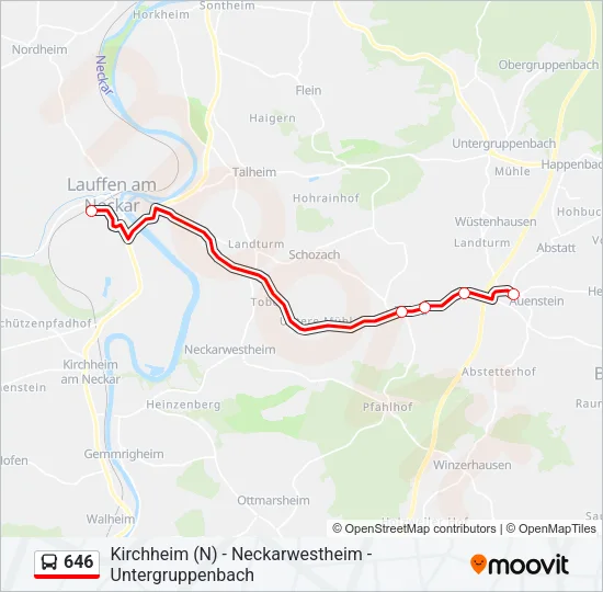 646 Bus Line Map