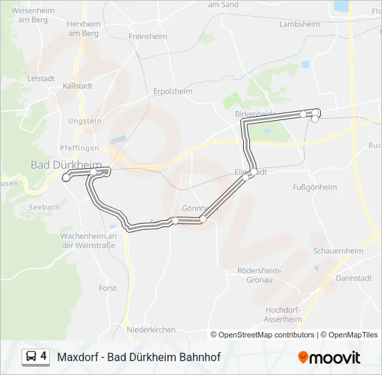 Автобус 4: карта маршрута