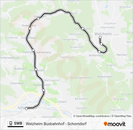 SWB Train Line Map