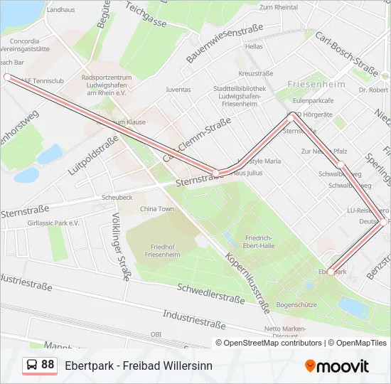 88 Bus Line Map