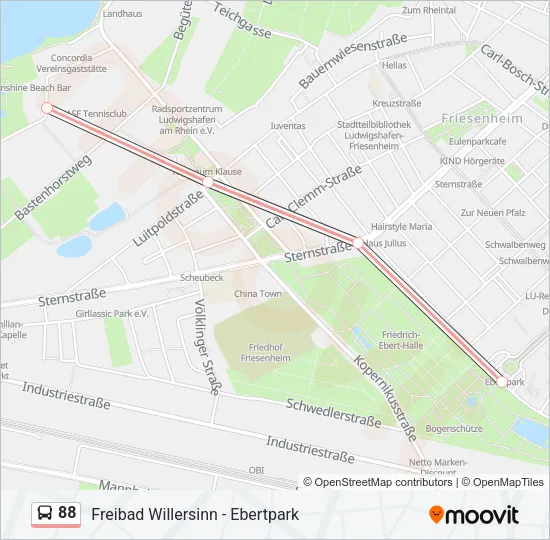 88 Bus Line Map