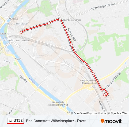 U13E Bus Line Map