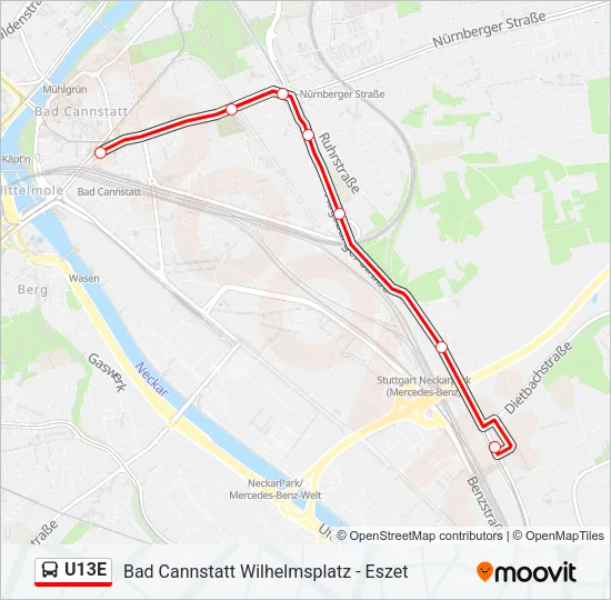 U13E Bus Line Map