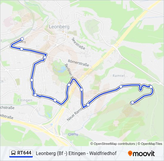RT644 bus Line Map
