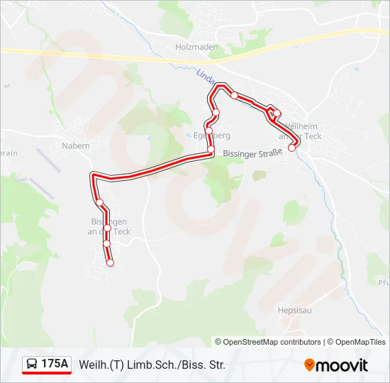 175A Bus Line Map