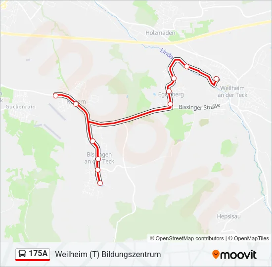 175A Bus Line Map