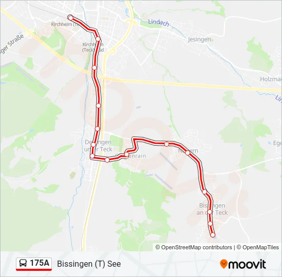 175A Bus Line Map