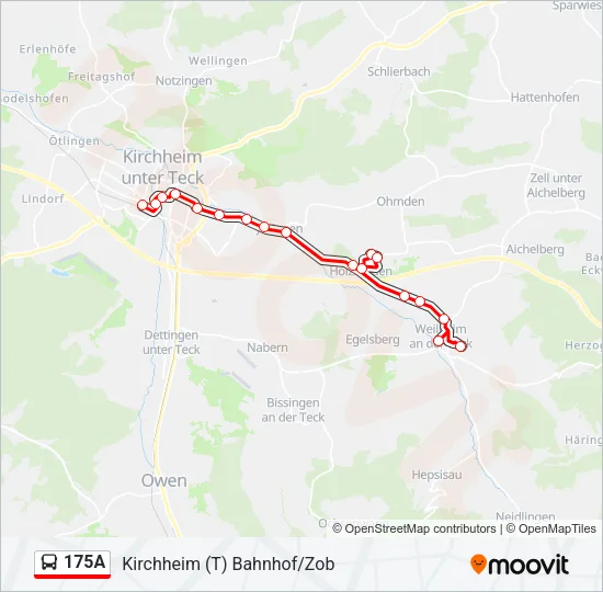 175A Bus Line Map
