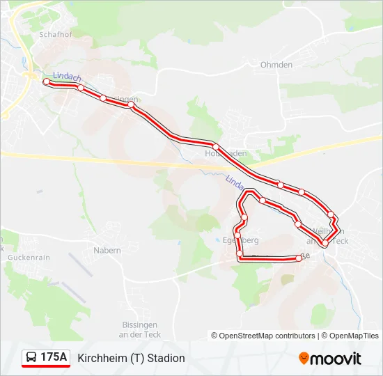 175A Bus Line Map