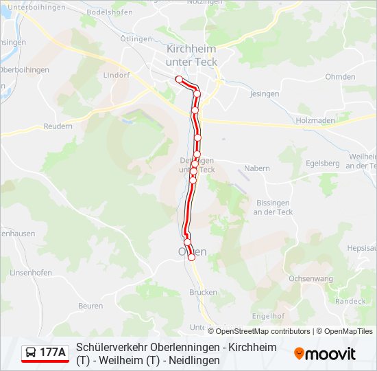 177A bus Line Map