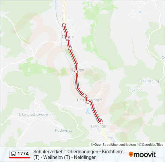 Автобус 177A: карта маршрута