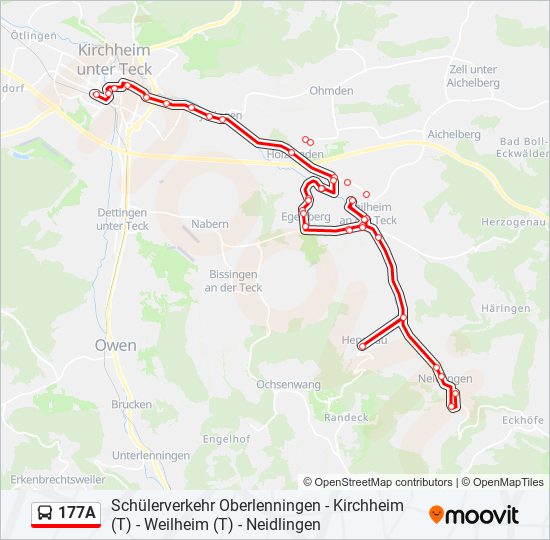 177A bus Line Map