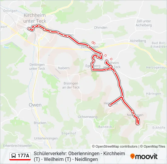 177A Bus Line Map