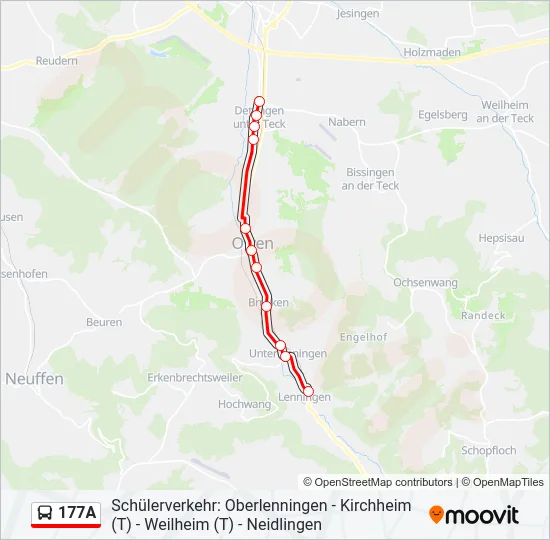 Автобус 177A: карта маршрута