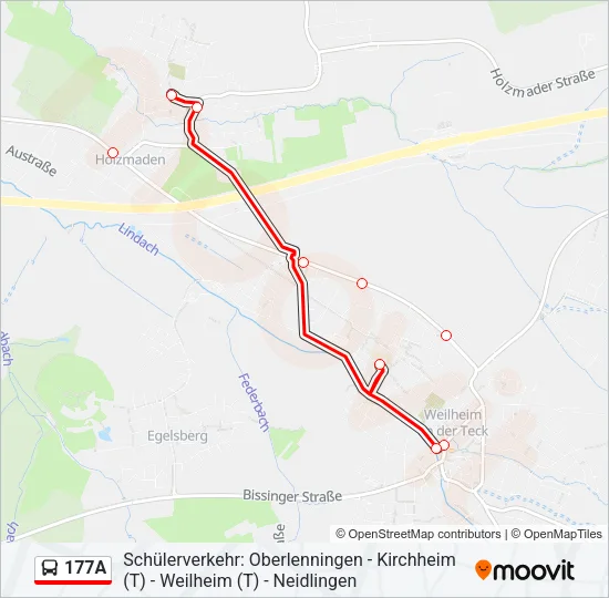 177A Bus Line Map