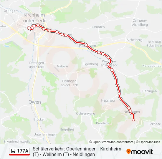177A Bus Line Map