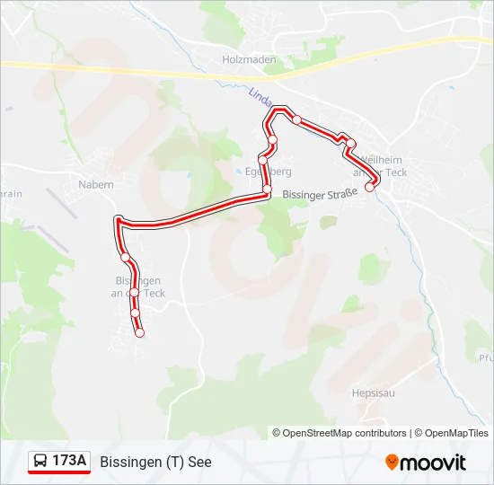 173A Bus Line Map