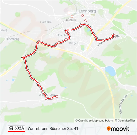632A Bus Line Map
