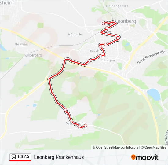 632A Bus Line Map