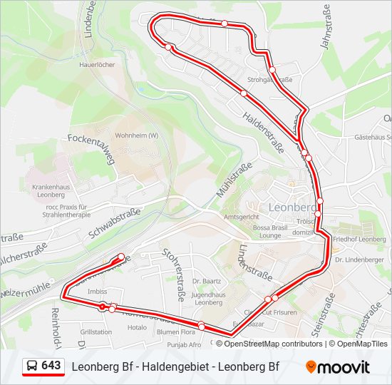 643 bus Line Map