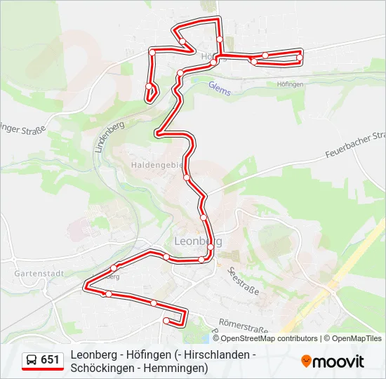 651 Bus Line Map