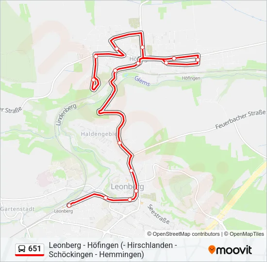 651 Bus Line Map