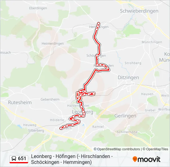 651 Bus Line Map