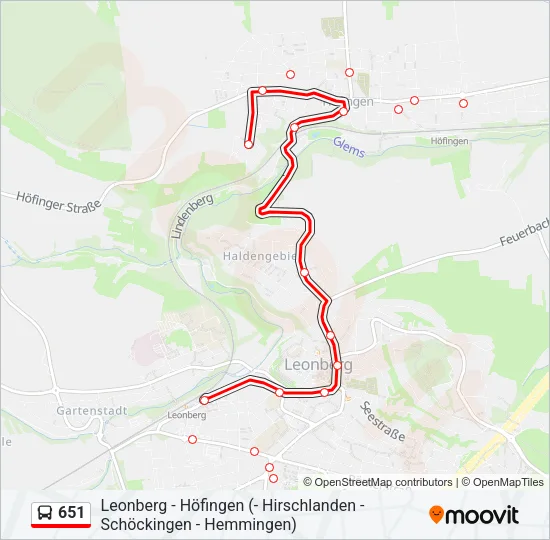 651 Bus Line Map