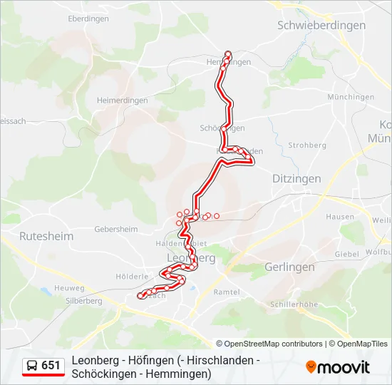 651 Bus Line Map