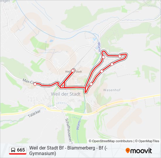 665 bus Line Map