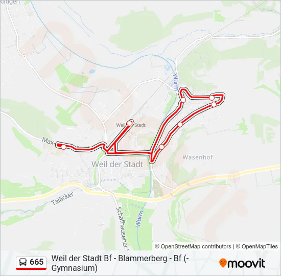 665 Bus Line Map