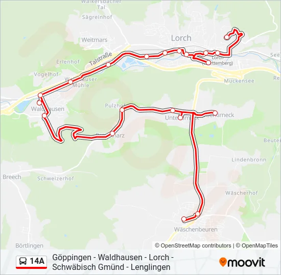 14A Bus Line Map