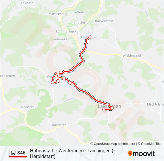 346 Bus Line Map
