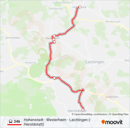 346 Bus Line Map
