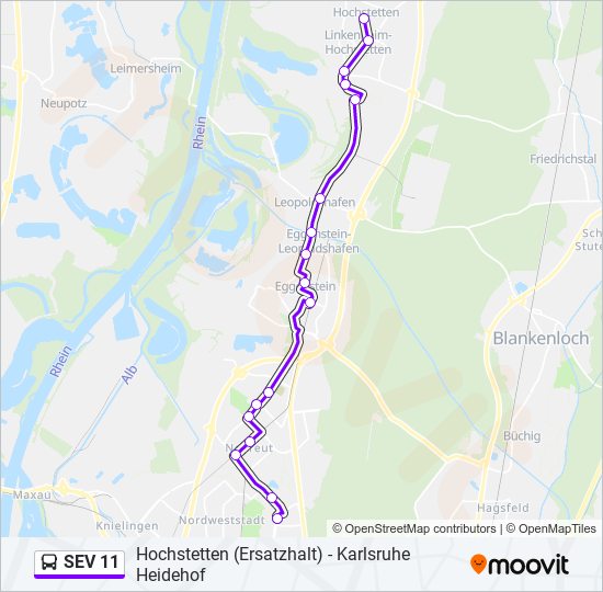 Автобус SEV 11: карта маршрута