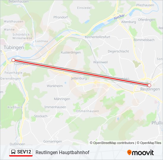 SEV12 bus Line Map