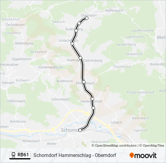 RB61 Train Line Map