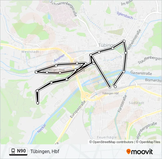 N90 Train Line Map