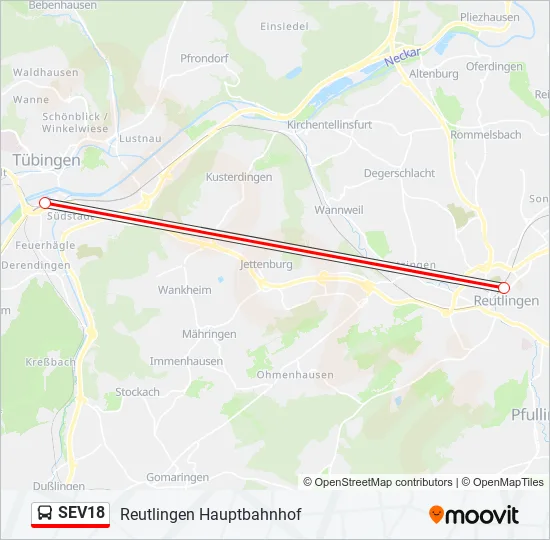 SEV18 Bus Line Map