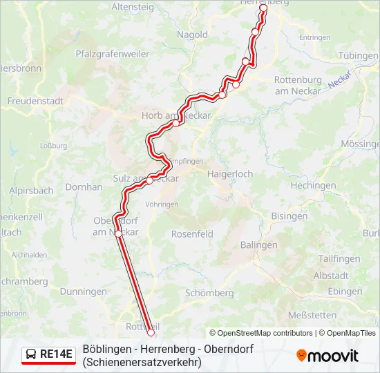 RE14E Bus Line Map