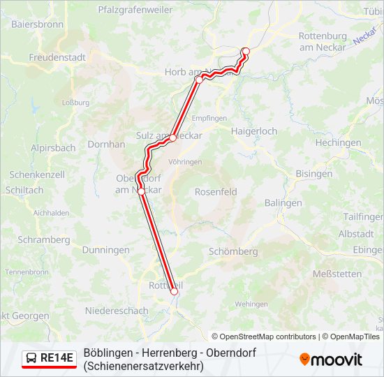 RE14E Bus Line Map