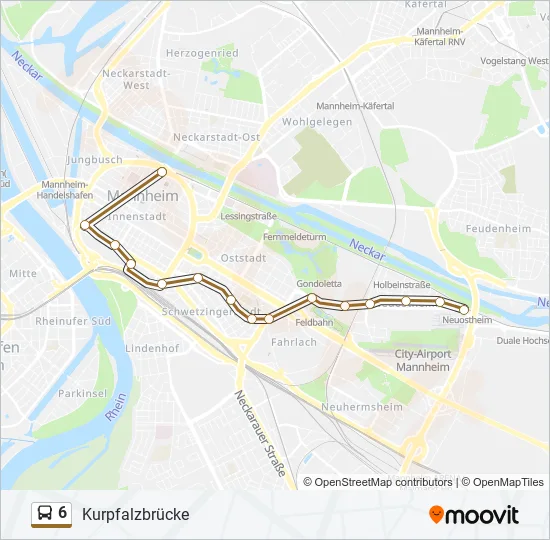 Автобус 6: карта маршрута