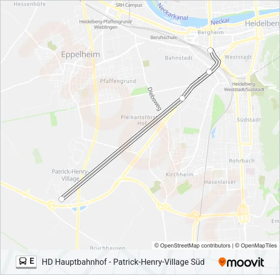 E Bus Line Map