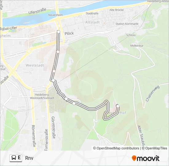 E Bus Line Map