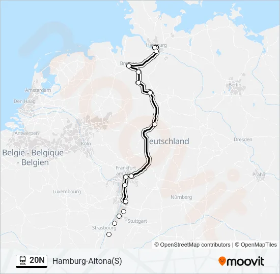 20N Train Line Map