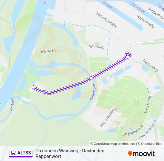 ALT33 Bus Line Map