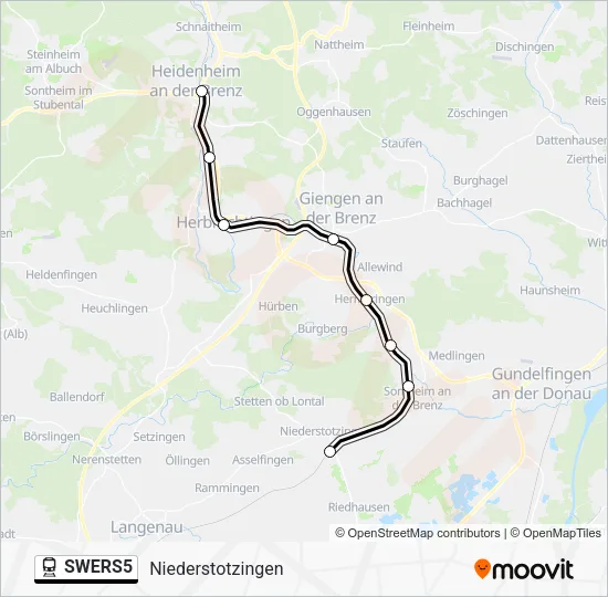 SWERS5 Train Line Map